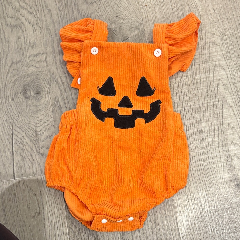 Orange Pumpkin Baby Romper